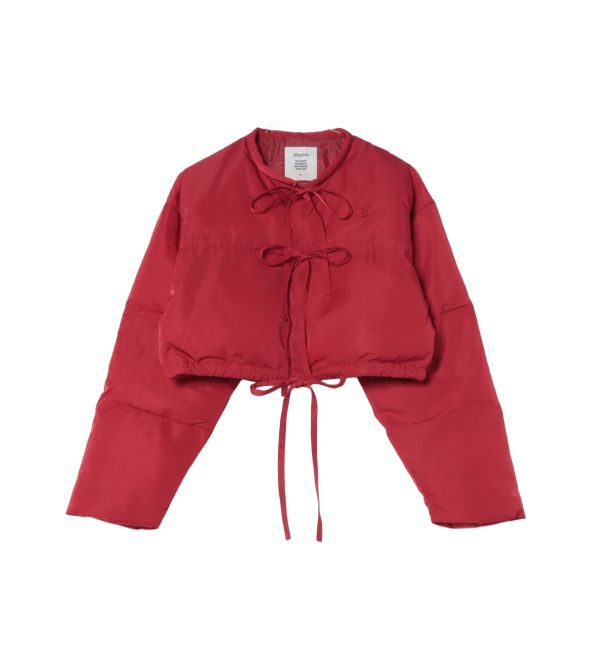 jouetie「フロントリボンショートパッファブルゾン」|ブルゾン・スタジャン|レッド