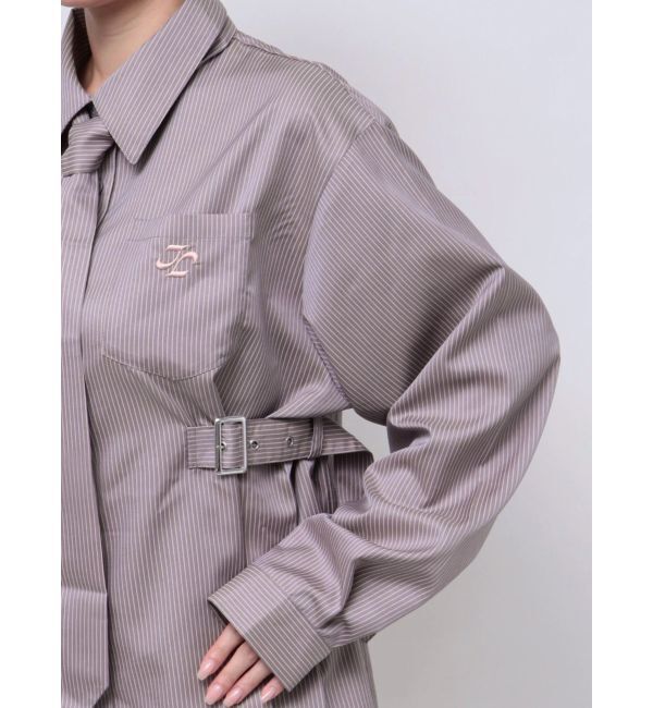 jouetie「ロングスリーブネクタイチュニックシャツ」|シャツ・ブラウス|