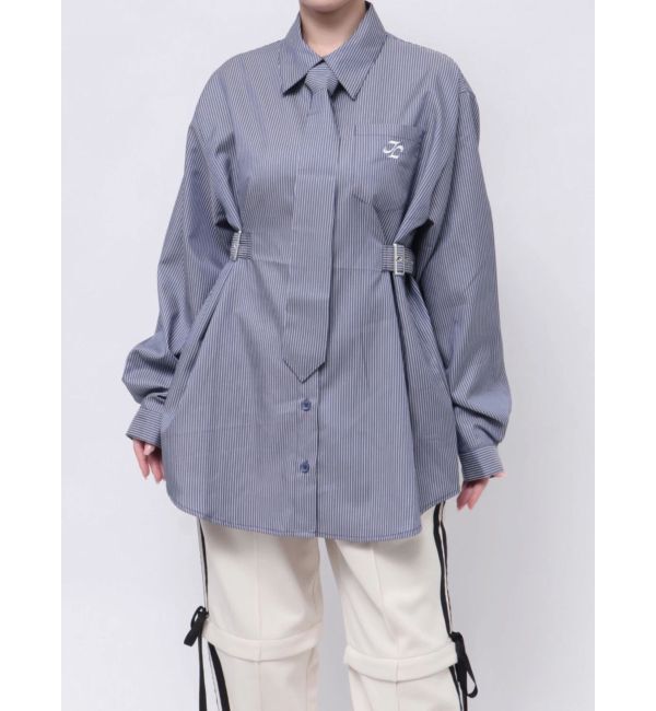 jouetie「ロングスリーブネクタイチュニックシャツ」|シャツ・ブラウス|