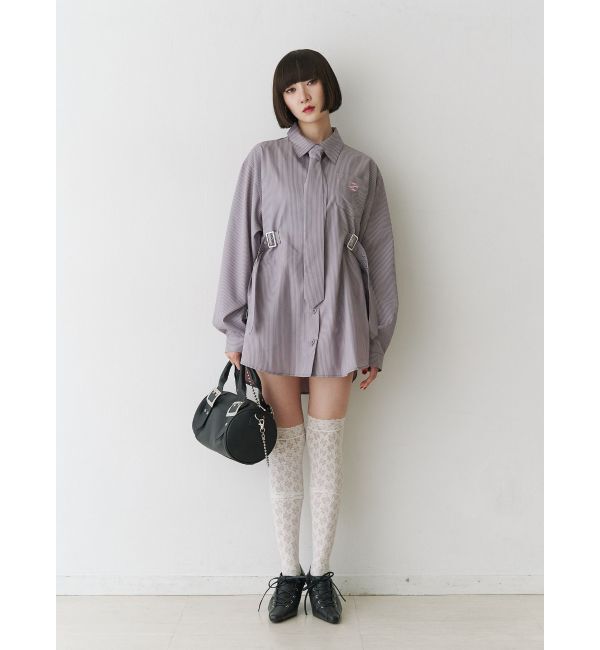 jouetie「ロングスリーブネクタイチュニックシャツ」|シャツ・ブラウス|