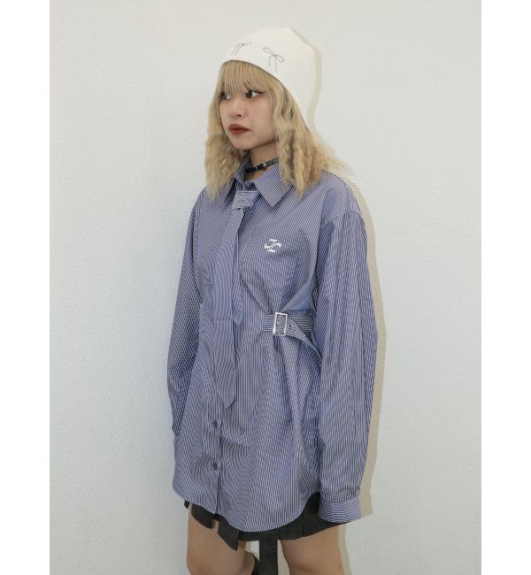 jouetie「ロングスリーブネクタイチュニックシャツ」|シャツ・ブラウス|