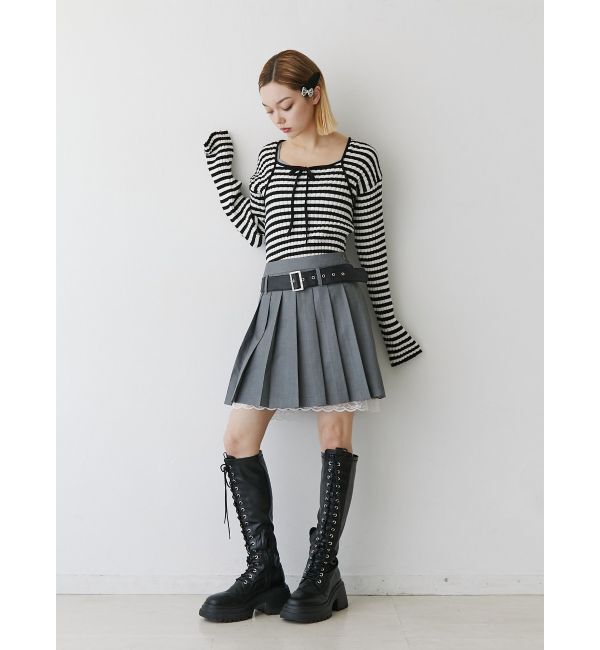 jouetie「ベルトヘムレースミニスカート【セットアップ対応】」|スカート|