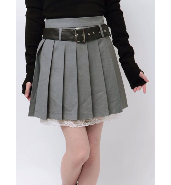 jouetie「ベルトヘムレースミニスカート【セットアップ対応】」|スカート|
