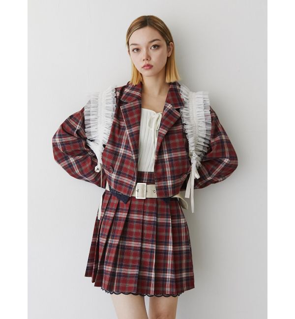 jouetie「ベルトヘムレースミニスカート【セットアップ対応】」|スカート|