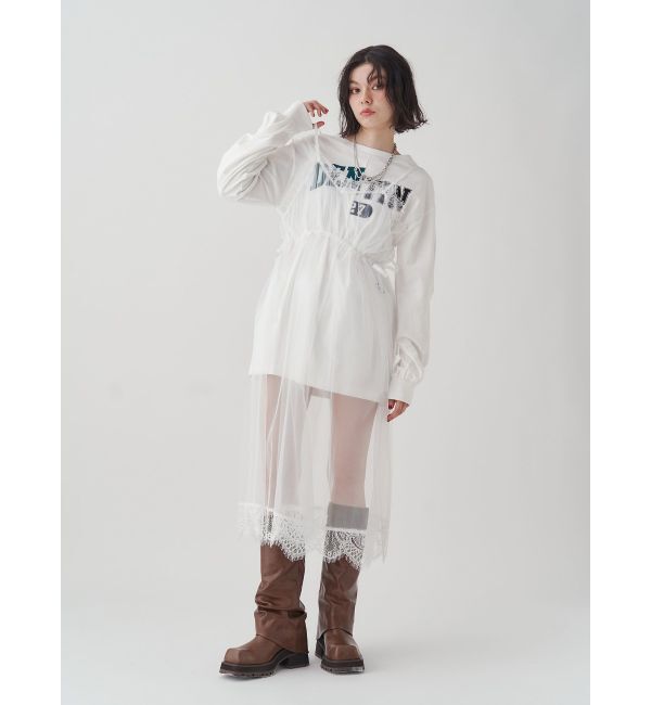 jouetie「チュールレイヤードロングワンピース」|ワンピース|オフホワイト