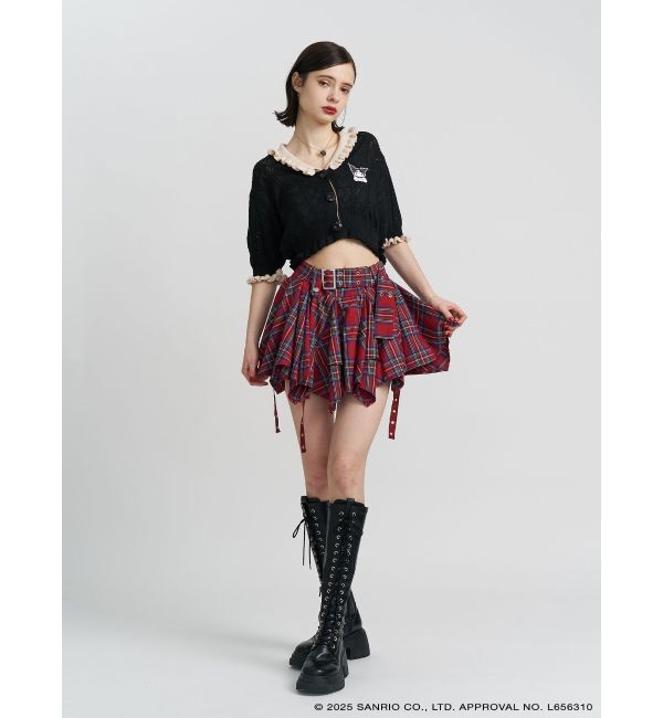 jouetie「【メロクロコラボ】KUROMIフリルニットカーデ」|カーディガン|