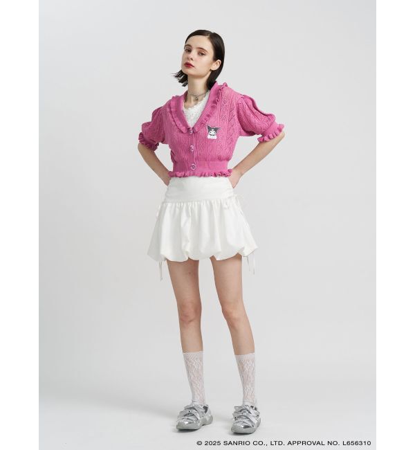 jouetie「【メロクロコラボ】KUROMIフリルニットカーデ」|カーディガン|