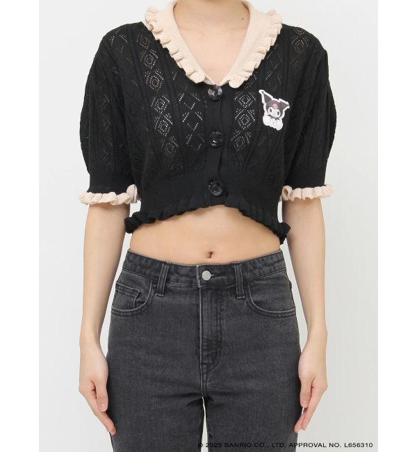 jouetie「【メロクロコラボ】KUROMIフリルニットカーデ」|カーディガン|