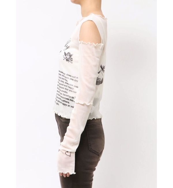 jouetie「カットアウトグラフィックシアートップス」|Tシャツ・カットソー|