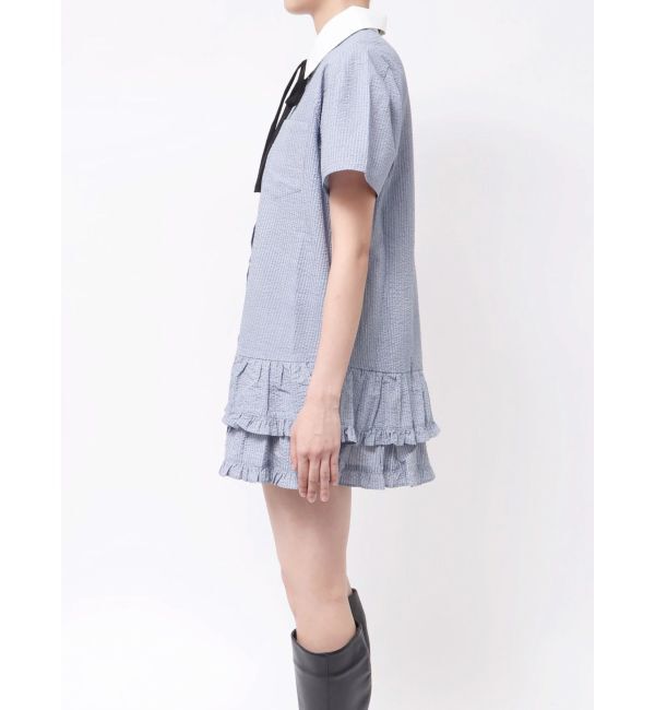 jouetie「リボンタイヘムフリルチュニックシャツ」|シャツ・ブラウス|