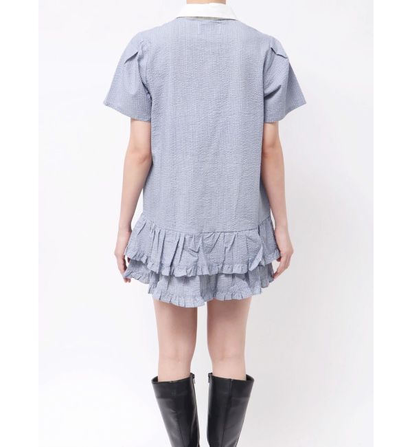 jouetie「リボンタイヘムフリルチュニックシャツ」|シャツ・ブラウス|