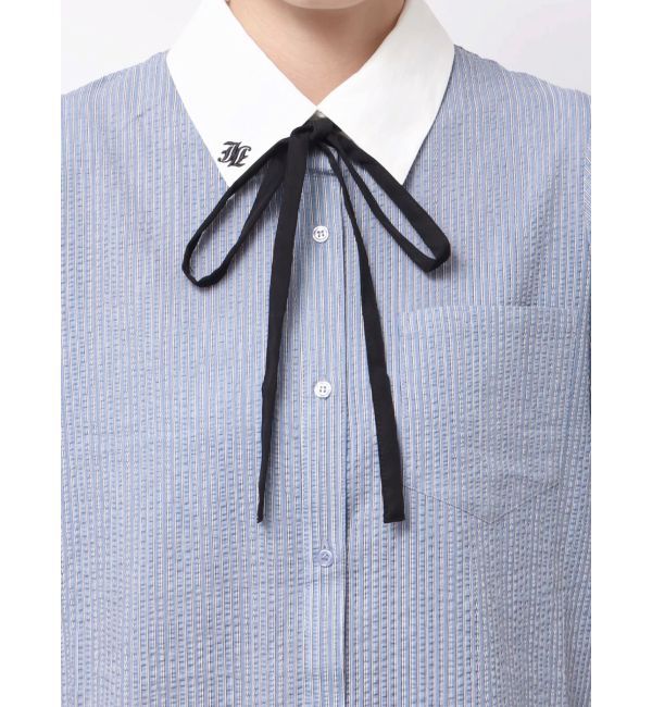 jouetie「リボンタイヘムフリルチュニックシャツ」|シャツ・ブラウス|