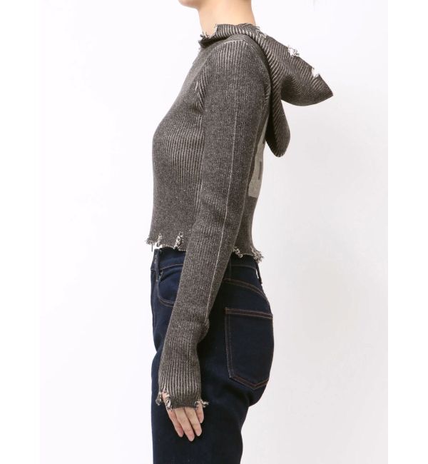 jouetie「コンパクトニットZIPフーディ」|ニット・セーター|