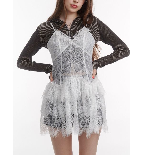 jouetie「コンパクトニットZIPフーディ」|ニット・セーター|