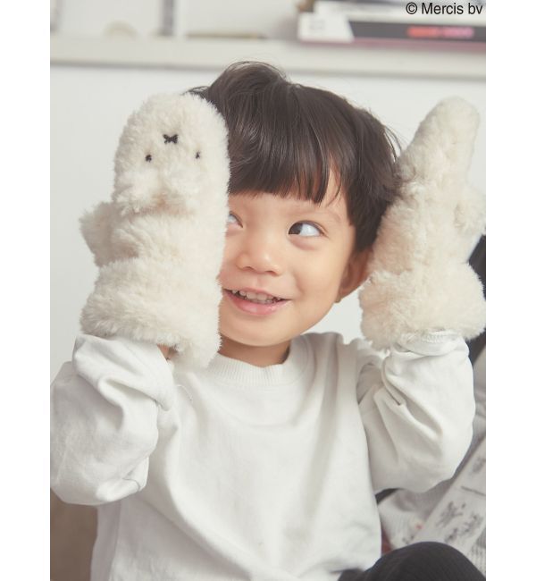 merry jenny「【kids】mocomoco miffy mitten」|手袋|アイボリー