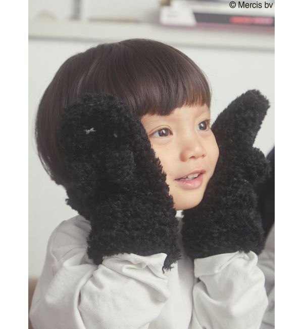 merry jenny「【kids】mocomoco miffy mitten」|手袋|ブラック