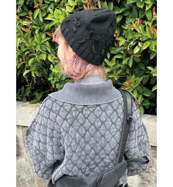 merry jenny「ribbonビーニー」|ニット帽|ブラック