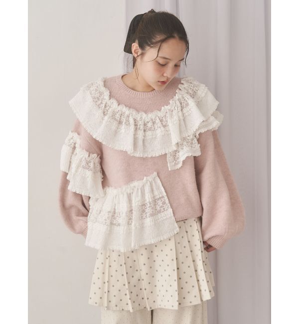 merry jenny「frill frill knit tops」|ニット・セーター|