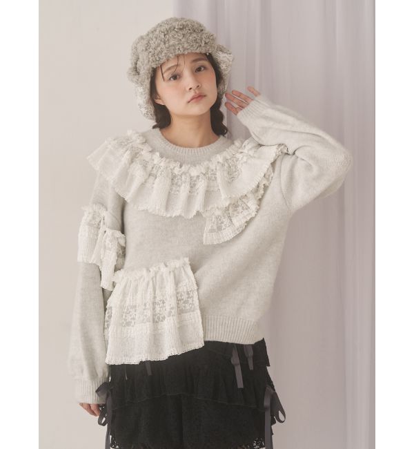 merry jenny「frill frill knit tops」|ニット・セーター|