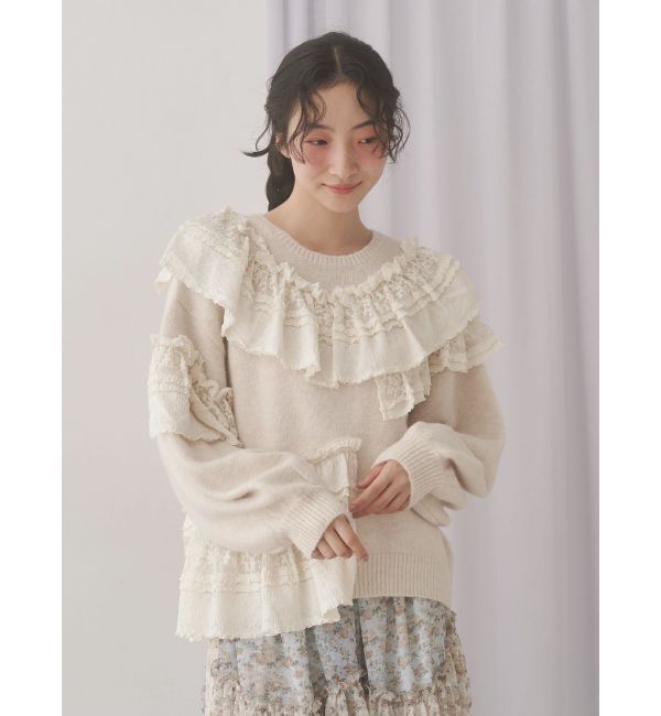 merry jenny「frill frill knit tops」|ニット・セーター|
