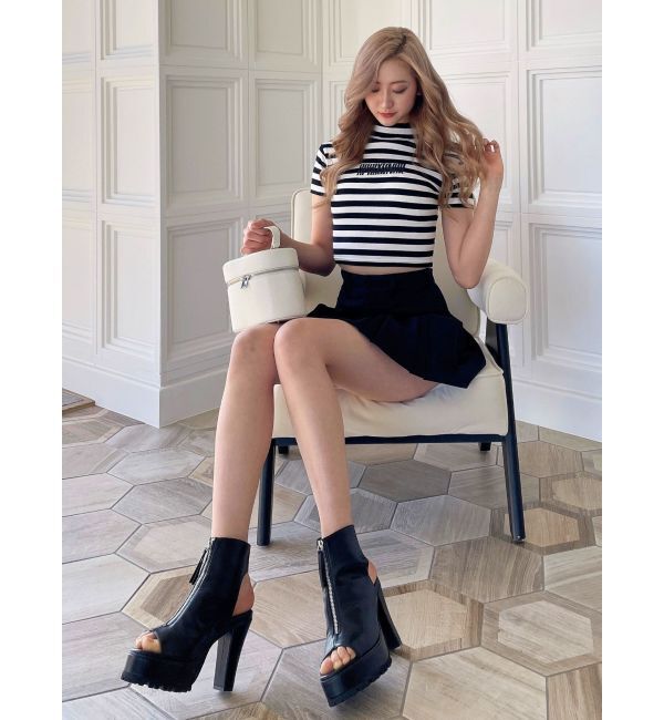 GYDA「フロントZIPタンクソールショートブーツ」|ショートブーツ|