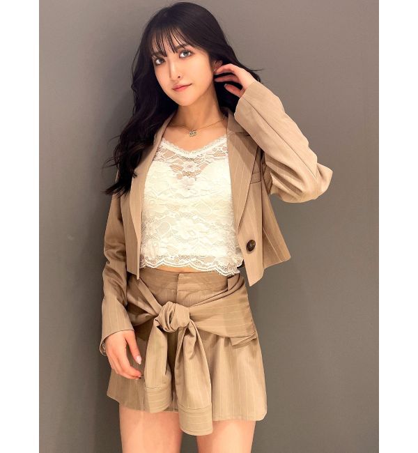 GYDA「ウエストデザインスカートライクショートパンツ【SETUP着用可】」|スカート|