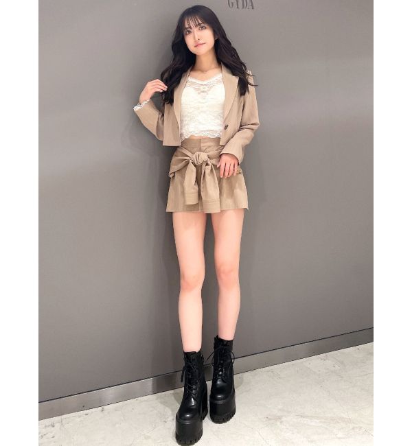 GYDA「ウエストデザインスカートライクショートパンツ【SETUP着用可】」|スカート|