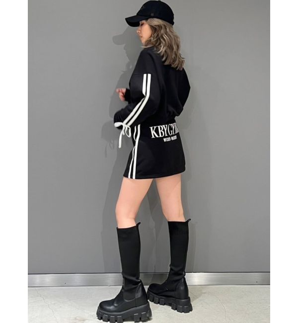 GYDA「クロスポイント2ラインショートスウェットカーディガン【SETUP着用可】」|カーディガン|