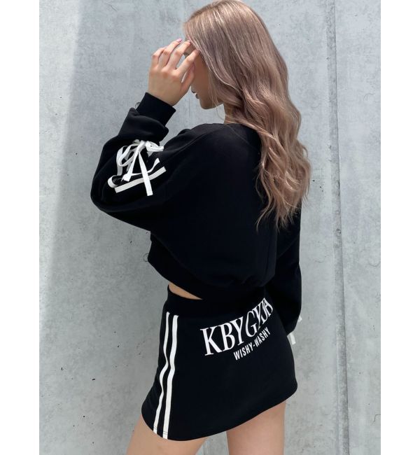 GYDA「クロスポイント2ラインショートスウェットカーディガン【SETUP着用可】」|カーディガン|