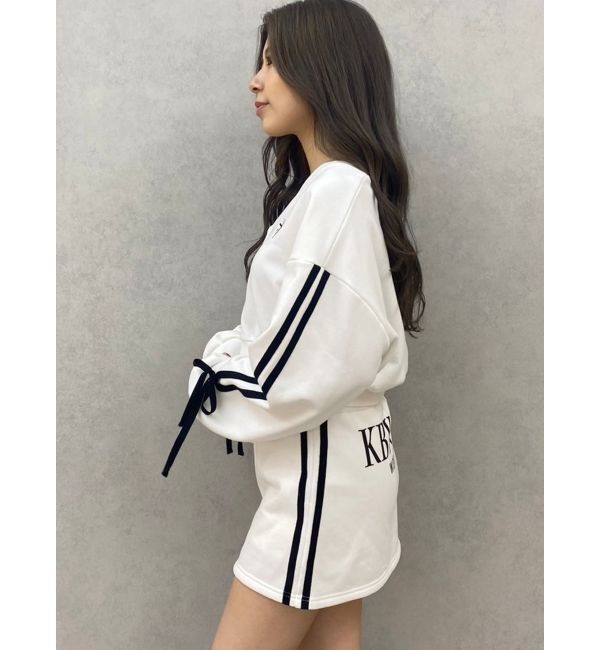 GYDA「クロスポイント2ラインショートスウェットカーディガン【SETUP着用可】」|カーディガン|