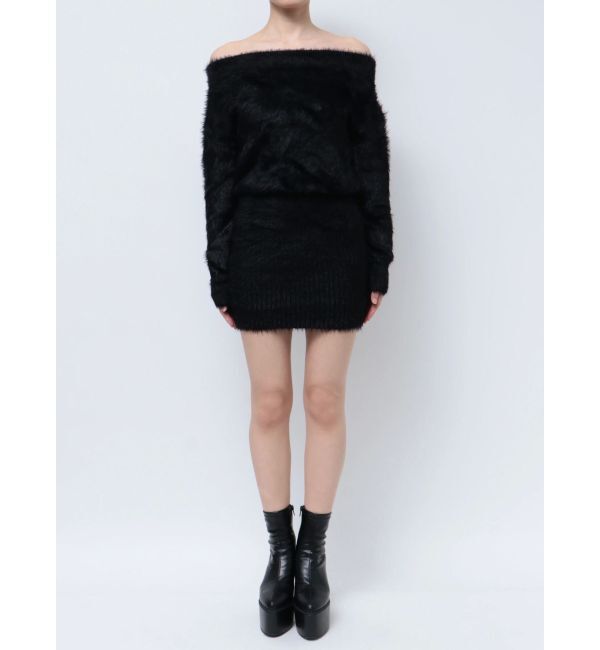 GYDA「オフショルデザインシャギーニットワンピース」|ワンピース|