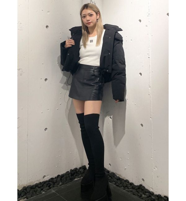 GYDA「チャンキーソールサイハイニットブーツ」|ロングブーツ|