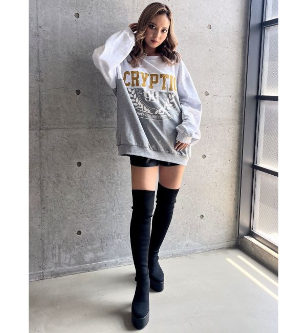 GYDA「チャンキーソールサイハイニットブーツ」|ロングブーツ|