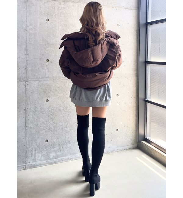 GYDA「チャンキーソールサイハイニットブーツ」|ロングブーツ|