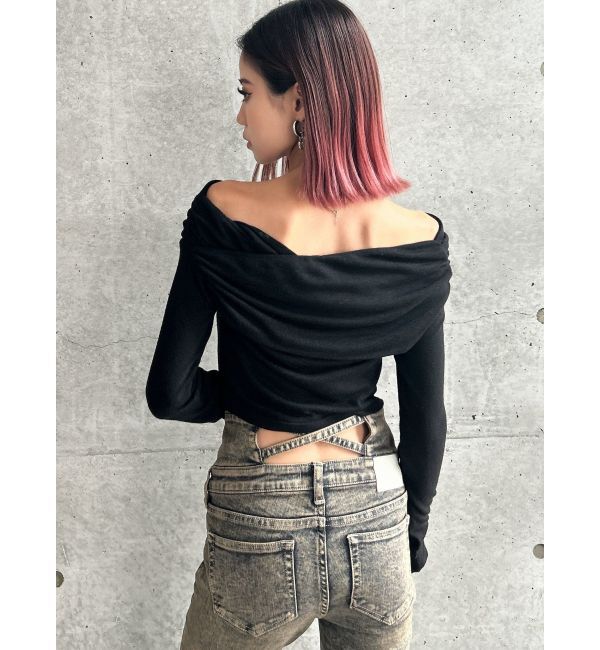 GYDA「アシンンメトリーオフショルトップス」|Tシャツ・カットソー|