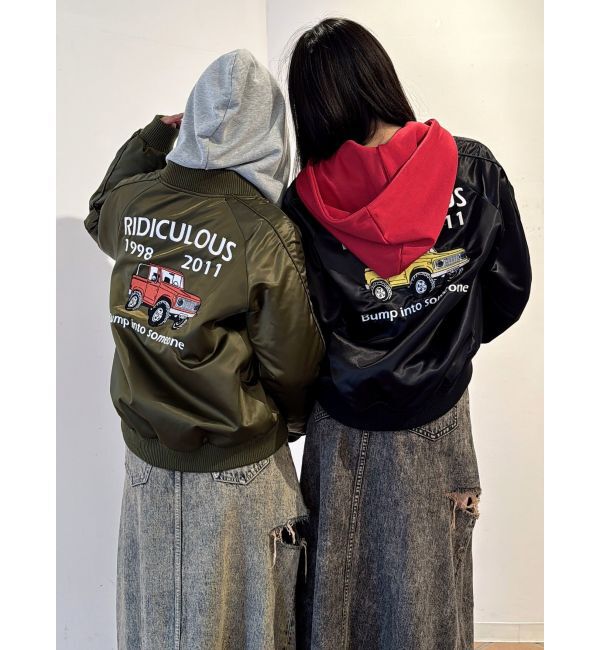 GYDA「【みちょぱコラボ】RIDICULOUS MCPサテンブルゾン」|ブルゾン・スタジャン|