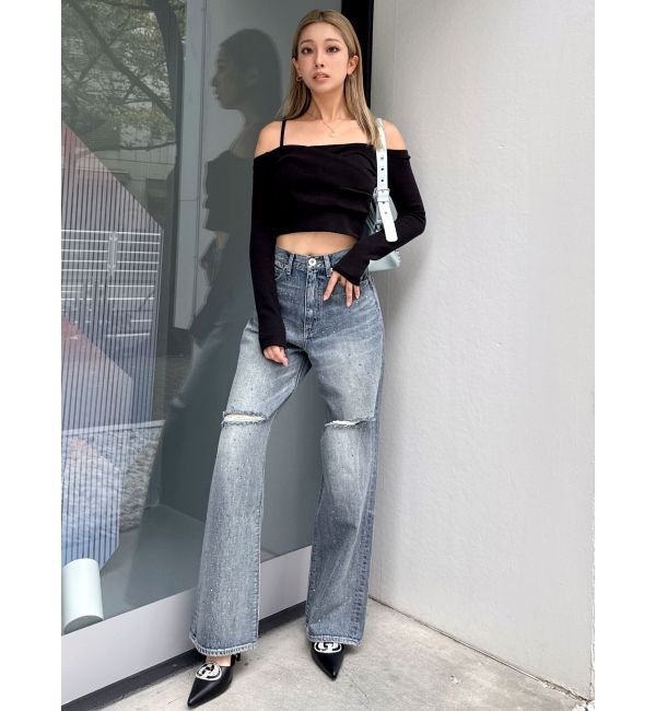 GYDA「カシュクールデザインオフショルトップス」|Tシャツ・カットソー|