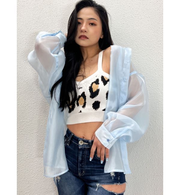 GYDA「オーバーシアーシャツ」|シャツ・ブラウス|スカイブルー