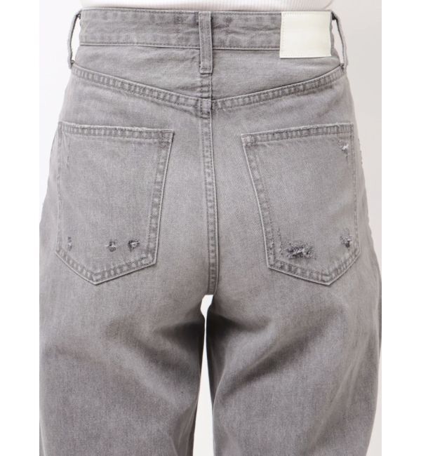 GYDA「superハイウエストDAMAGEストレートデニムパンツ」|デニム|