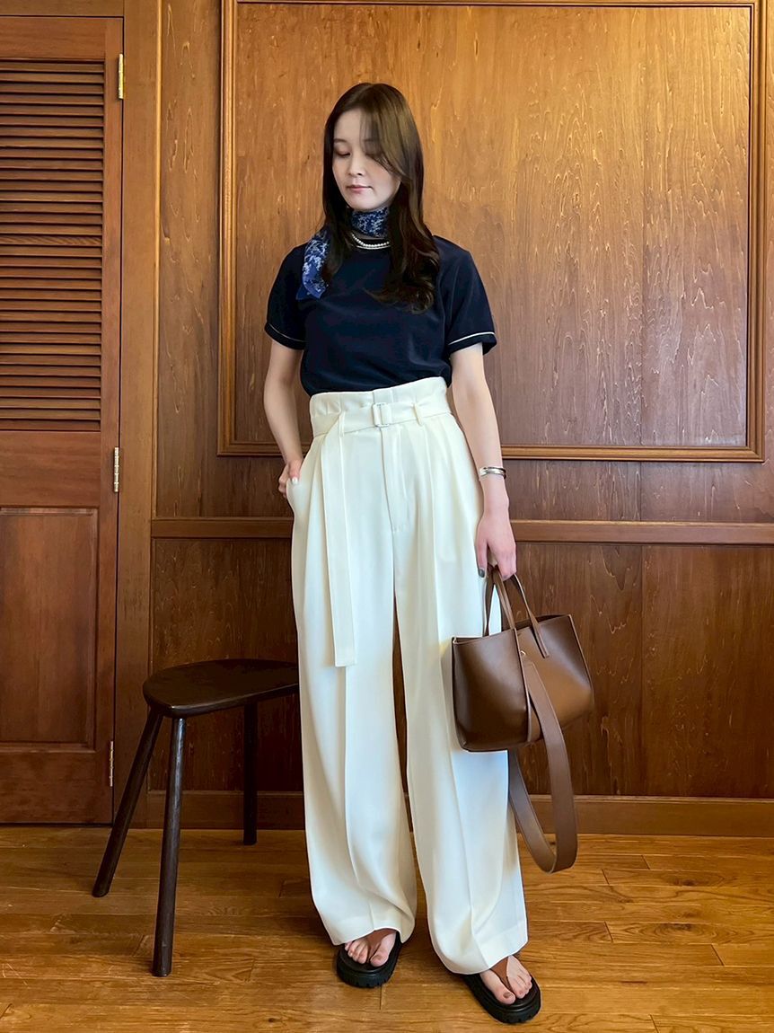 Mila Owen「【UV加工】ドライタッチペーパーバッグパンツ」|チノ|