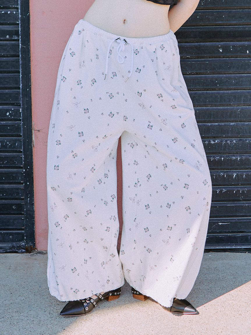 FURFUR「【限定カラー】フラワープリントスウェットワイドパンツ」|その他|