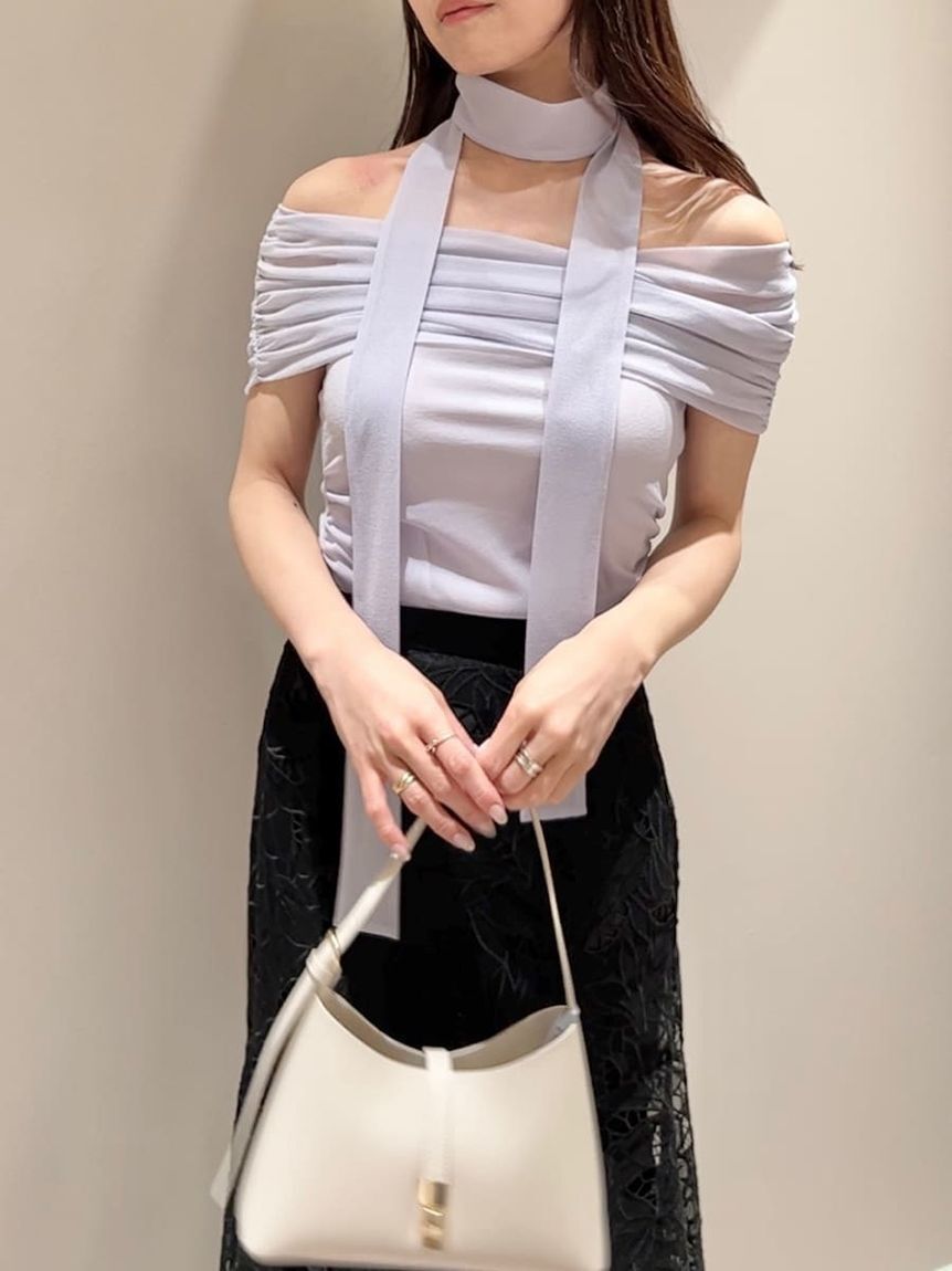 SNIDEL「ギャザーアシメカットプルオーバー」|Tシャツ・カットソー|