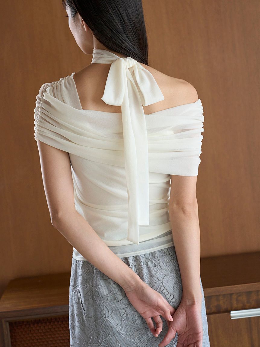 SNIDEL「ギャザーアシメカットプルオーバー」|Tシャツ・カットソー|