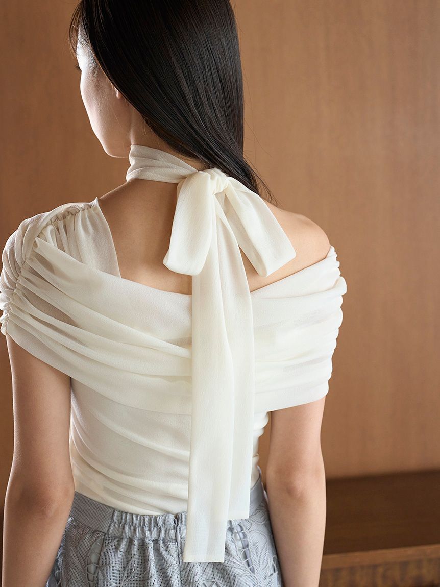 SNIDEL「ギャザーアシメカットプルオーバー」|Tシャツ・カットソー|