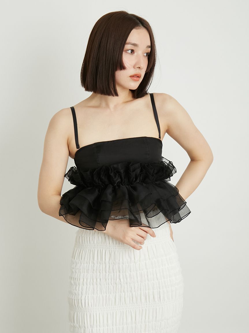 LILY BROWN Lingerie「【LILY BROWN Lingerie】マルチウェイライククロスストラップレスブラ/シルクフリル」|インナー|