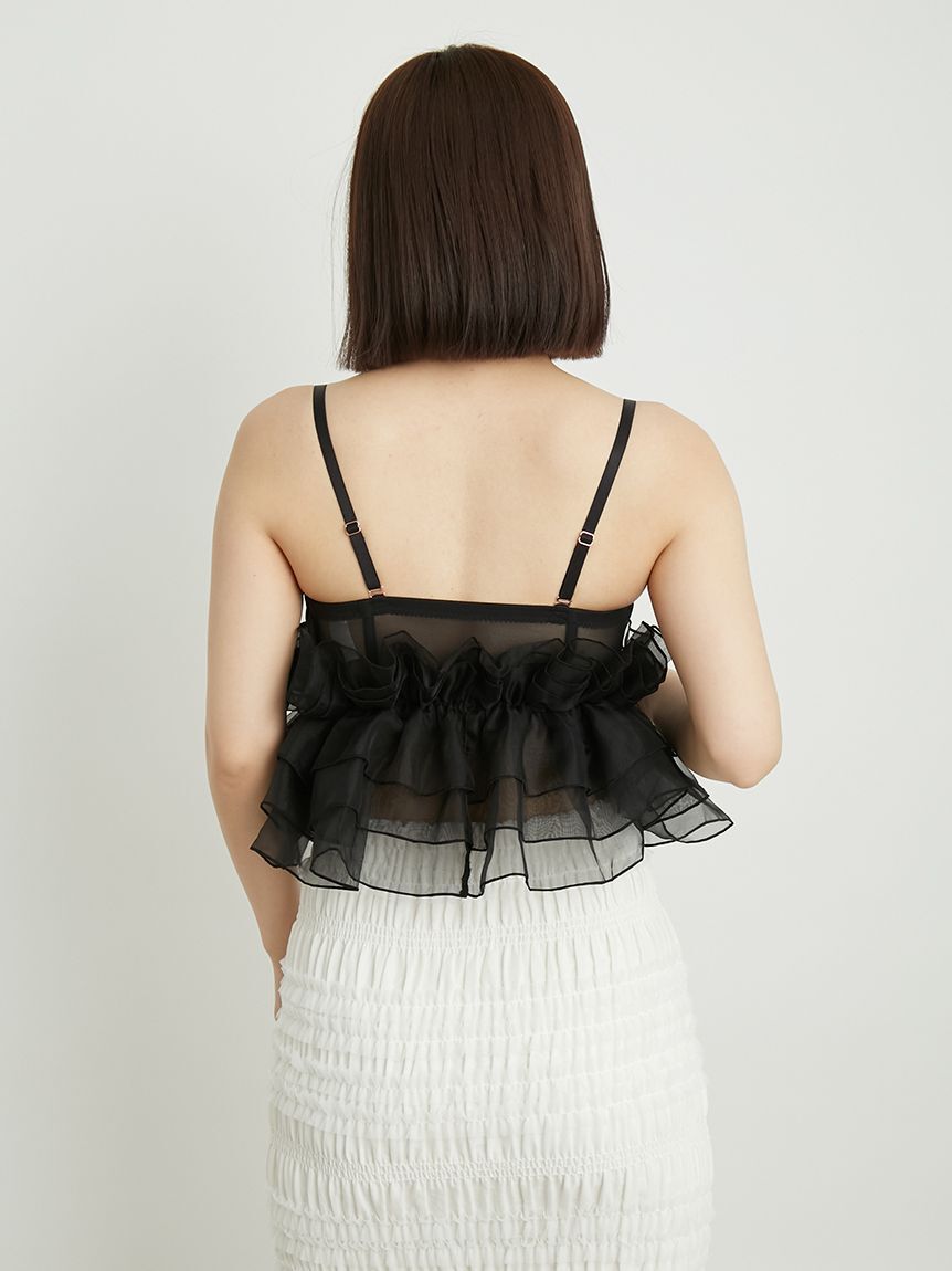 LILY BROWN Lingerie「【LILY BROWN Lingerie】マルチウェイライククロスストラップレスブラ/シルクフリル」|インナー|