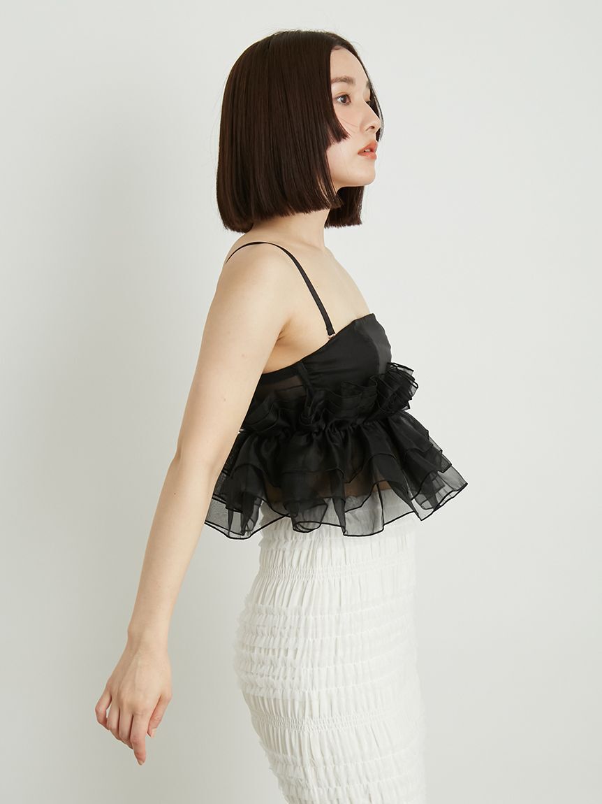 LILY BROWN Lingerie「【LILY BROWN Lingerie】マルチウェイライククロスストラップレスブラ/シルクフリル」|インナー|