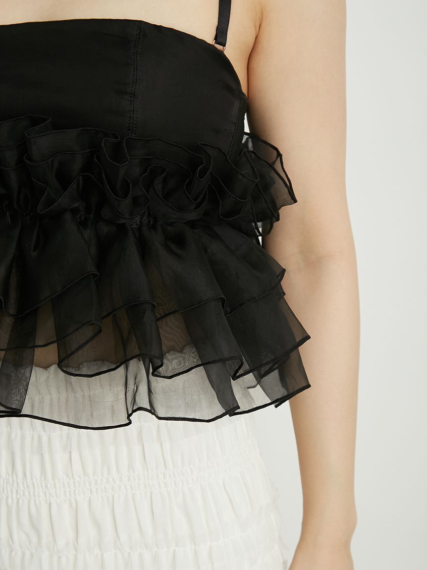 LILY BROWN Lingerie「【LILY BROWN Lingerie】マルチウェイライククロスストラップレスブラ/シルクフリル」|インナー|