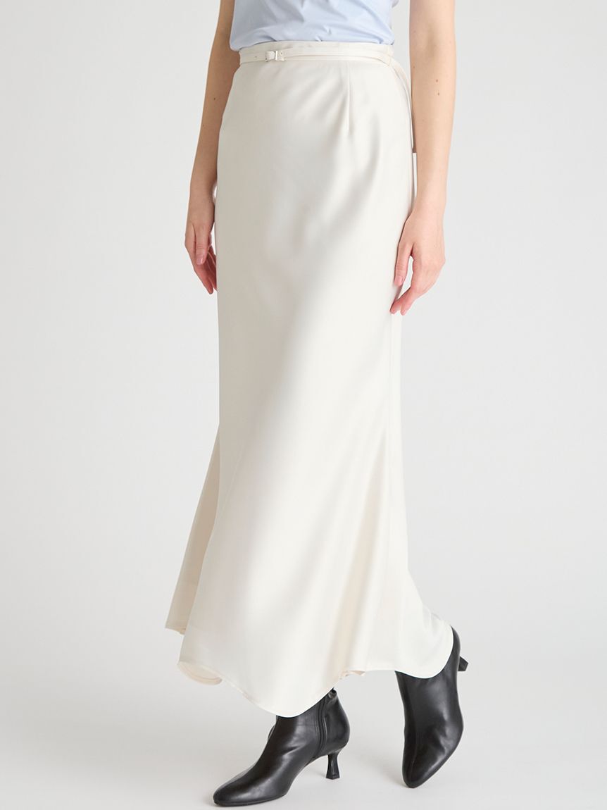 CELFORD「ベルト付きサテンナロースカート」|スカート|