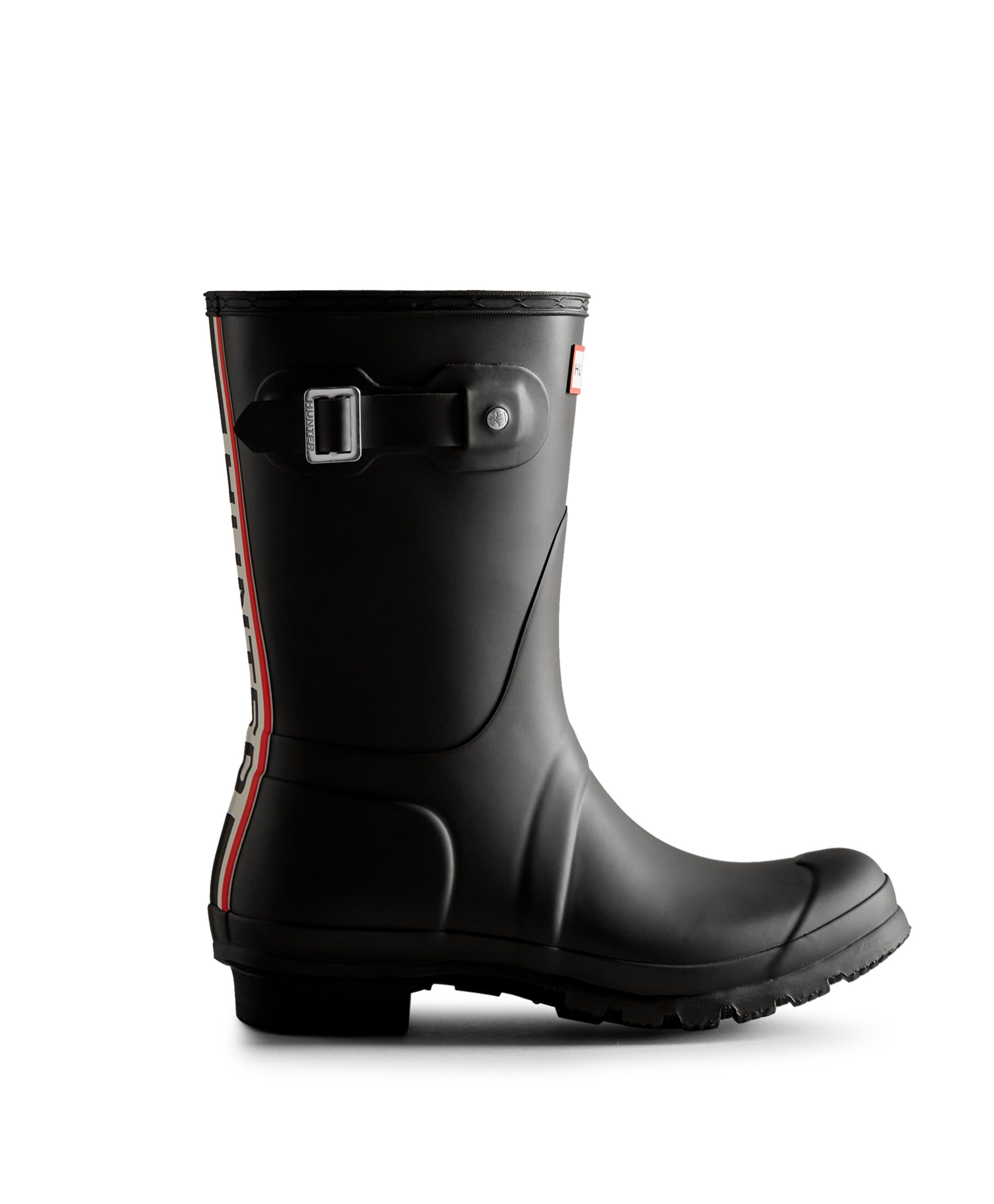 HUNTER「レディース オリジナル ショート ハンター トリ カラー ロゴ バックストラップ ブーツ」|レインシューズ|